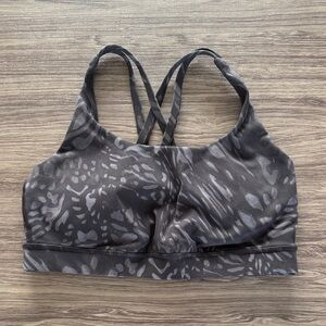 Lululemon Athletica Black Patterned Energy Sports Bra